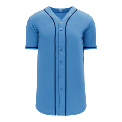 Athletic Knit Full Button Baseball Jersey with Braided Trim (BA5500)